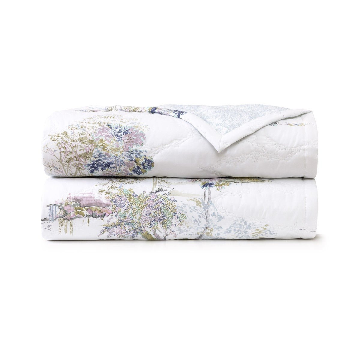 Lande Quilted Coverlet by Yves Delorme at Fig Linens and Home - Folded