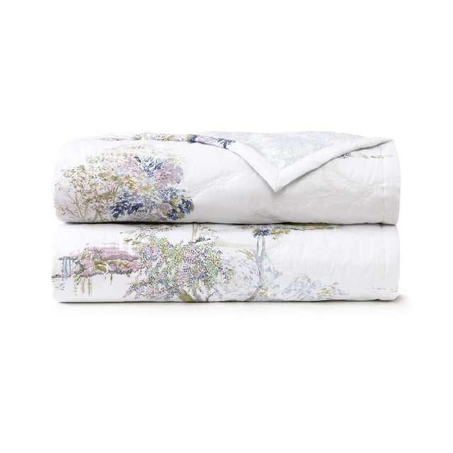 Lande Quilted Coverlet by Yves Delorme at Fig Linens and Home - Folded