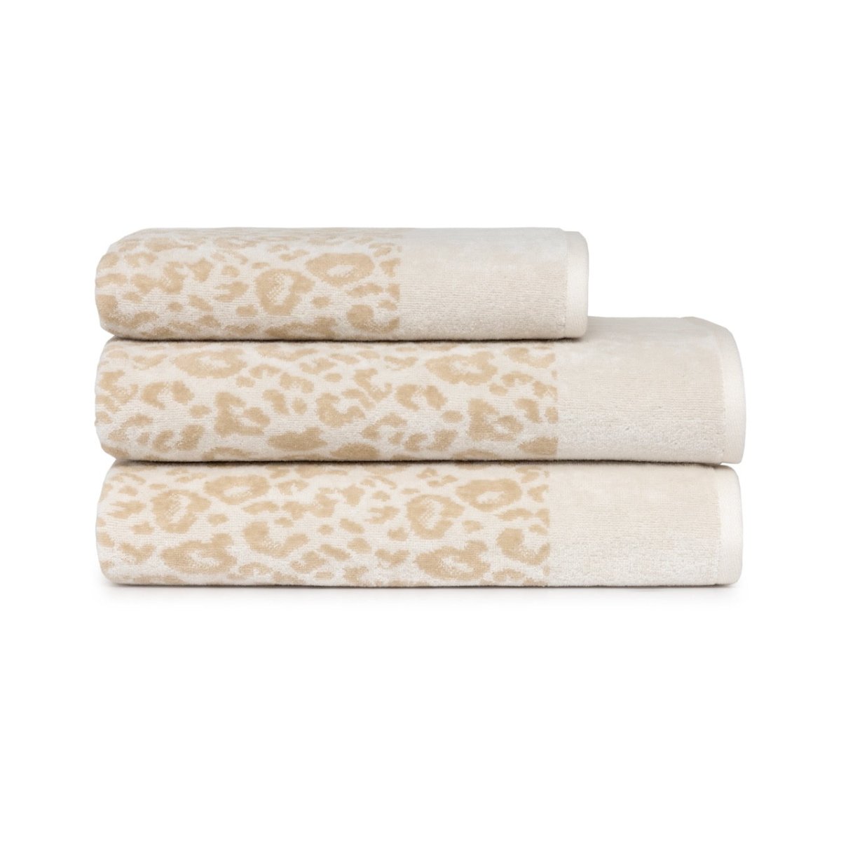 Leopard Bath Collection by Yves Delorme Bath Sheet 35 x 59 Milk at FIG LINENS AND HOME 1