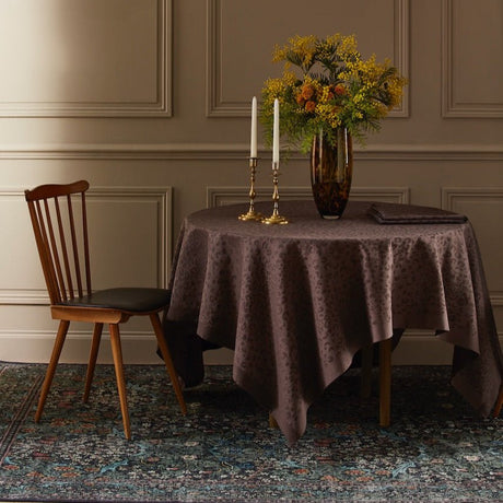 Leopard Moka Tablecloth 71 x 71 Yves Delorme