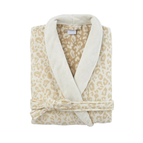 Leopard Women's Shawl Collar Bathrobe by Yves Delorme Shawl collar Bathrobe (Women's) L Leopard at FIG LINENS AND HOME 2