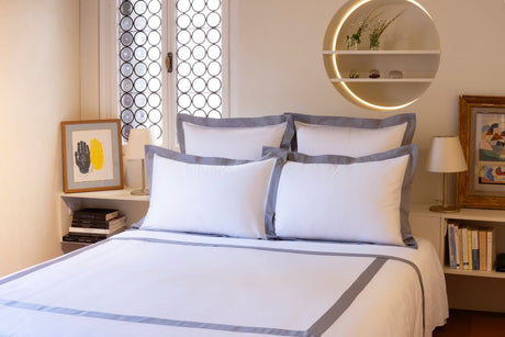Linea Platine Bedding by Yves Delorme Pillow Sham Euro (Single) 26 x 26 Platine at FIG LINENS AND HOME 38