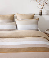Logan Camel Duvet Cover Set by Hugo Boss Home King Duvet Cover Set (1x King duvet cover, 2x King shams) Camel at FIG LINENS AND HOME 3