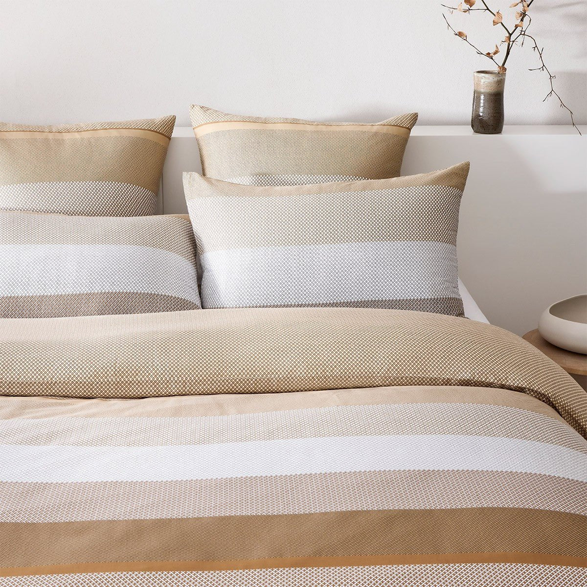 Logan Camel Sham by Hugo Boss Home King Sham (Pair) 21" x 37" Camel at FIG LINENS AND HOME 1