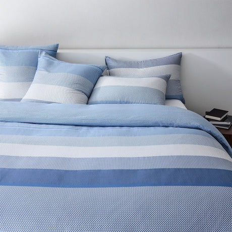 Logan Denim Sham by Hugo Boss Home King Sham (Pair) 21" x 37" Denim at FIG LINENS AND HOME 1