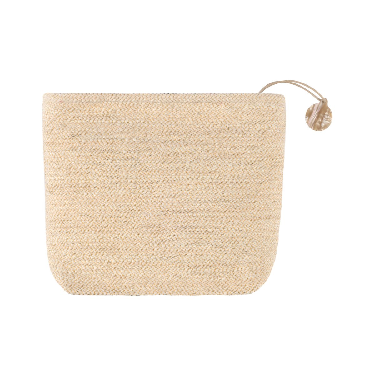 Octavio Creme Tote by Yves Delorme Tote 7" x 9" Creme at FIG LINENS AND HOME 3