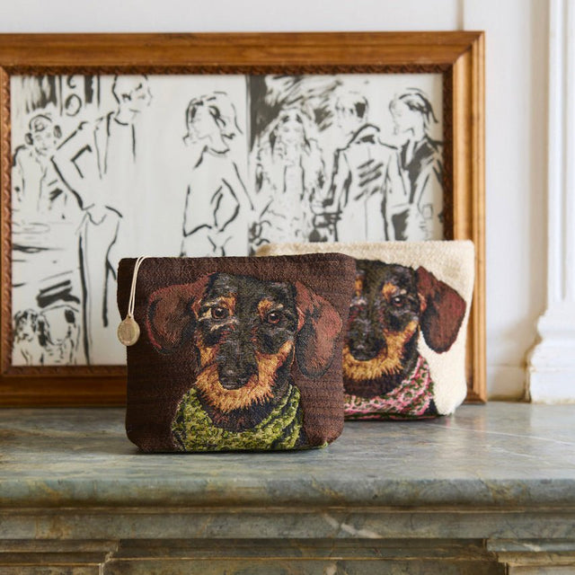 Octavio Moka Tote by Yves Delorme Tote 7" x 9" Moka at FIG LINENS AND HOME 1