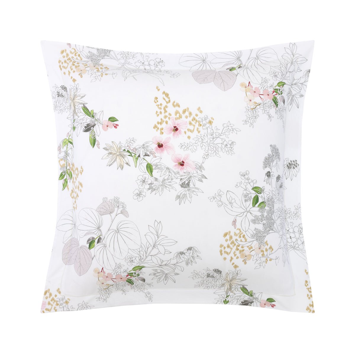 Orchidée Organic Bedding by Yves Delorme Sham Euro (Single) 26 x 26 Multi at FIG LINENS AND HOME 12