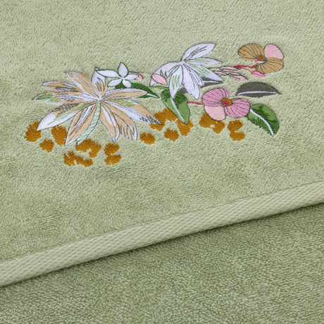 Orchidée Towels by Yves Delorme at Fig Linens and Home - Embroidery Style 2