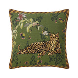 Yves Delorme Orchidia Kaki Decorative Pillow | Panther Throw Pillow at Fig Linens and Home - Front