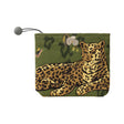 Yves Delorme Orchidia Kaki Tote | Cosmetic Pouch or Clutch Front View at Fig Linens and Home