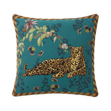 Yves Delorme Orchidia Paon Decorative Pillow | Panther Throw Pillow at Fig Linens and Home - Front