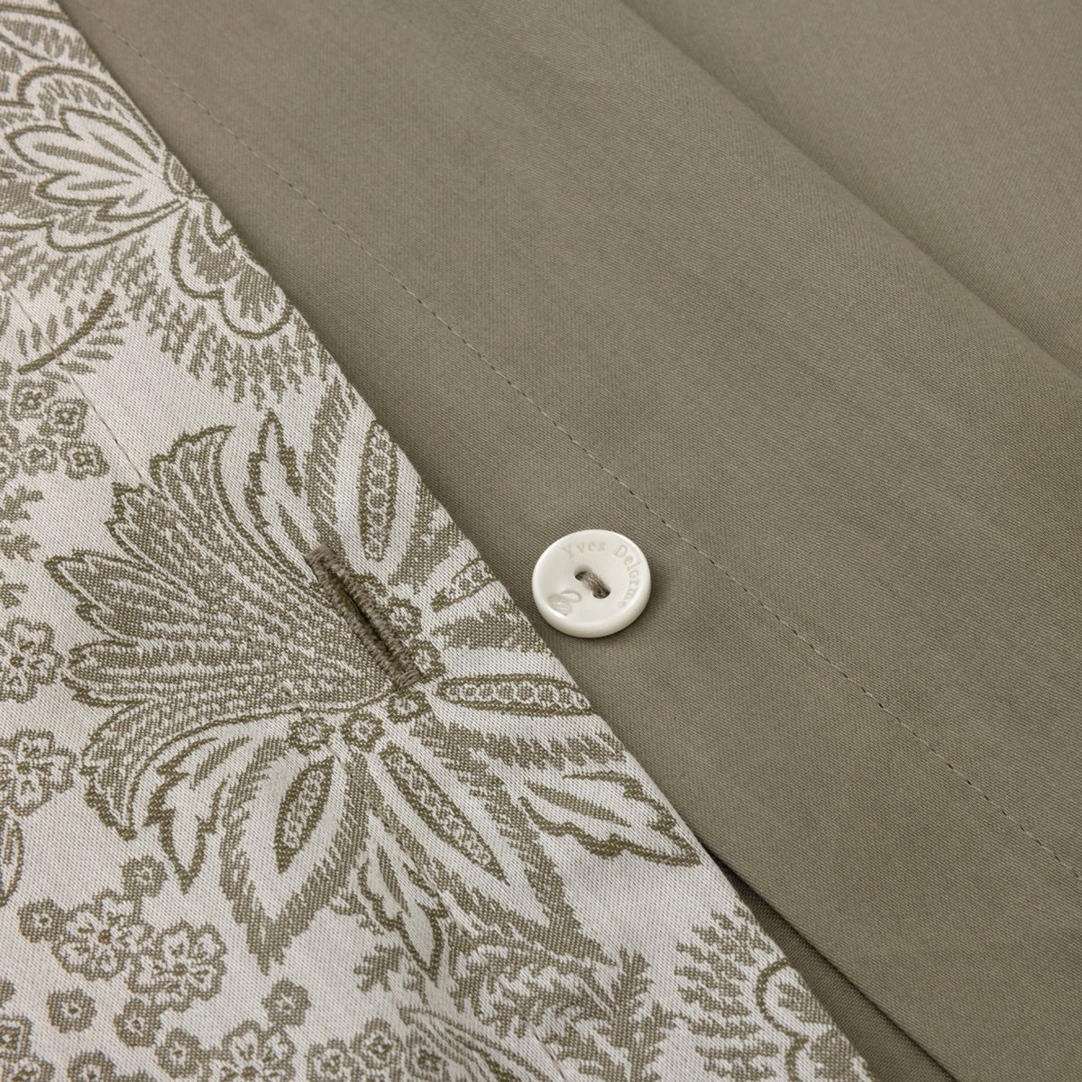 Patio Organic Bedding by Yves Delorme Duvet Cover King 111 x 92 Kaki and Amande at FIG LINENS AND HOME 7