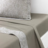 Patio Organic Bedding by Yves Delorme Flat Sheet King 114 x 116 Kaki and Amande at FIG LINENS AND HOME 3