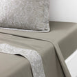 Patio Organic Bedding by Yves Delorme Flat Sheet King 114 x 116 Kaki and Amande at FIG LINENS AND HOME 3
