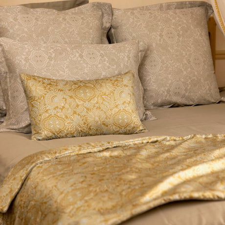 Patio Silk Bed Runner by Yves Delorme Bed Runner 87 x 31 Amande at FIG LINENS AND HOME 4