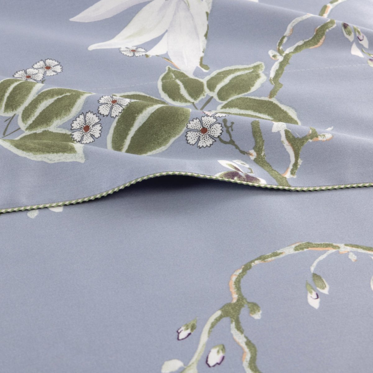 Rameau Flat Sheet by Yves Delorme | Organic Cotton Top Sheet at Fig Linens and Home Detail View