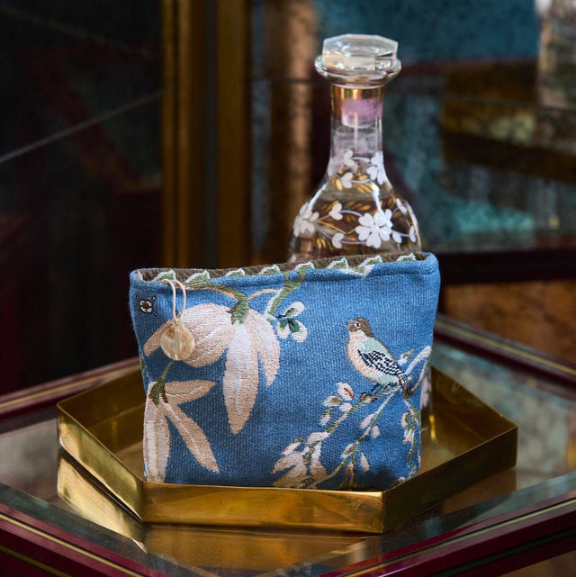 Rameau Outremer Tote by Yves Delorme Tote 7" x 9" Outremer at FIG LINENS AND HOME 1