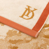 Rive Jacquard Beach Towel by Yves Delorme at Fig Linens and Home - Lifestyle - Color Sable 3