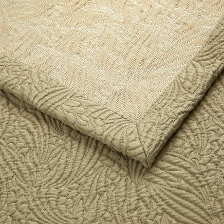 Santoli Kaki Coverlet by Yves Delorme at Fig Linens and Home - Detail 1