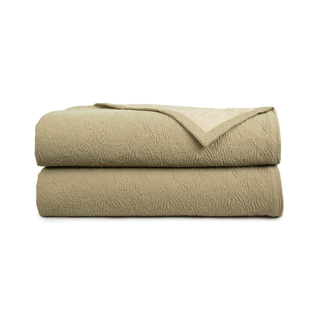 Yves Delorme SANTOLI Kaki Coverlet King at Fig Linens and Home