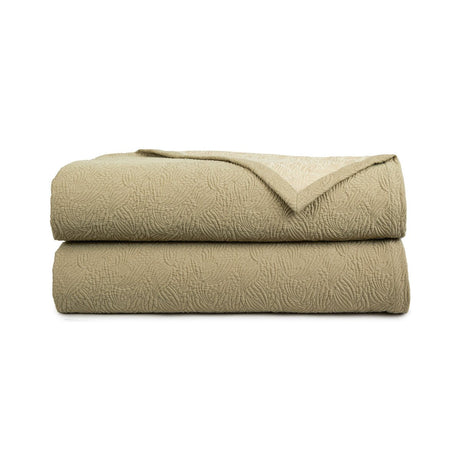 Yves Delorme SANTOLI Kaki Coverlet Queen at Fig Linens and Home