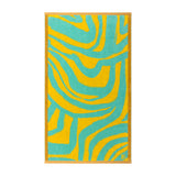 Solaire Jacquard Beach Towel by Yves Delorme at Fig Linens and Home - Lagon Blue and Green 2