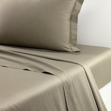 Yves Delorme TRIOMPHE Kaki Flat Sheet King at Fig Linens and Home