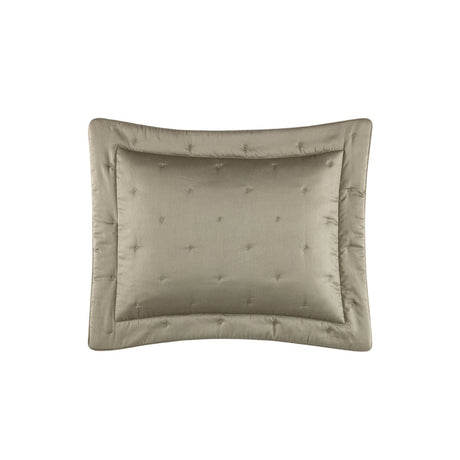 Yves Delorme TRIOMPHE Kaki Quilted Sham Boudoir (Single) at Fig Linens and Home
