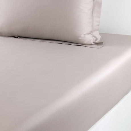 Triomphe Loutre Fitted Sheet by Yves Delorme King Fitted Sheet Loutre at FIG LINENS AND HOME 1