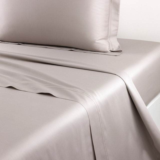 Triomphe Loutre Flat Sheet by Yves Delorme King Flat Sheet Loutre at FIG LINENS AND HOME 1