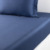 Triomphe Outremer Fitted Sheet by Yves Delorme King Fitted Sheet Outremer at FIG LINENS AND HOME 1