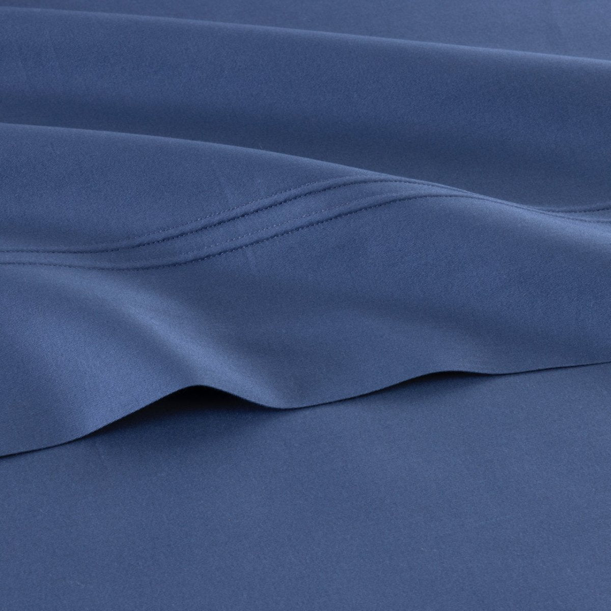 Triomphe Outremer Flat Sheet by Yves Delorme King Flat Sheet Outremer at FIG LINENS AND HOME 2