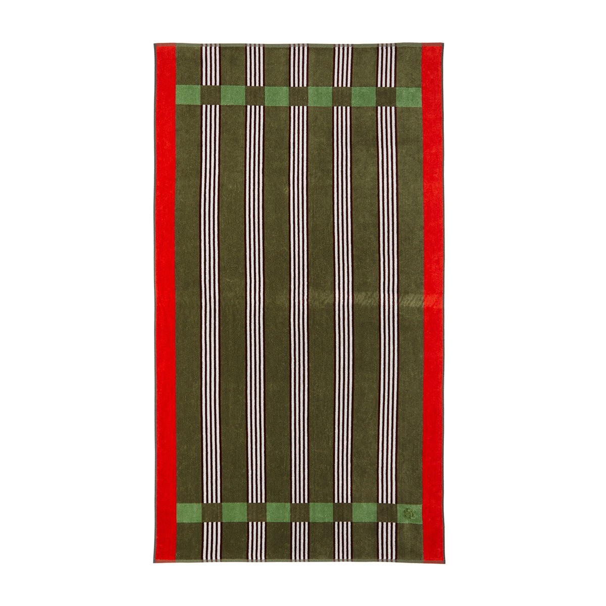 Vento Kaki Jacquard Velour Beach Towel by Hugo Boss Home at Fig Linens and Home | Yves Delorme 2