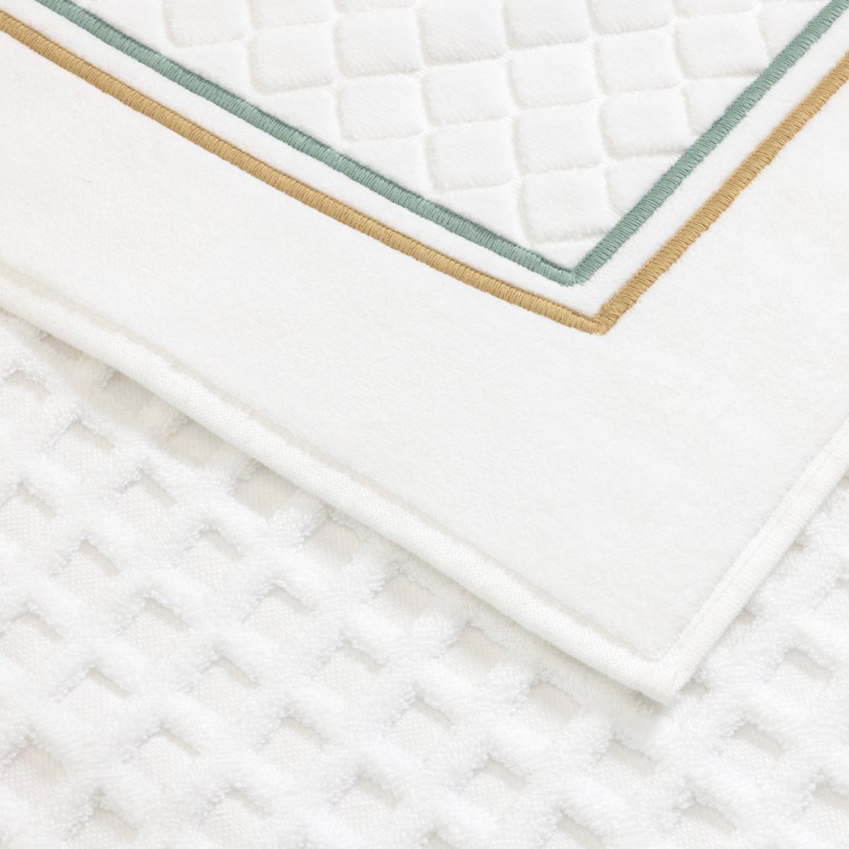 Villa Veronese and Dune Bath Mat by Yves Delorme Bath Mat 22 x 35 Veronese and Dune at FIG LINENS AND HOME 2