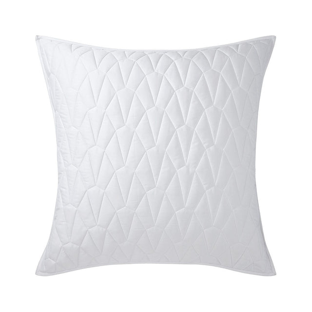 Vitrail Quilted Decorative Pillow in Blanc by Yves Delorme Couture - view 1