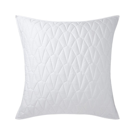Vitrail Quilted Decorative Pillow in Blanc by Yves Delorme Couture - view 2