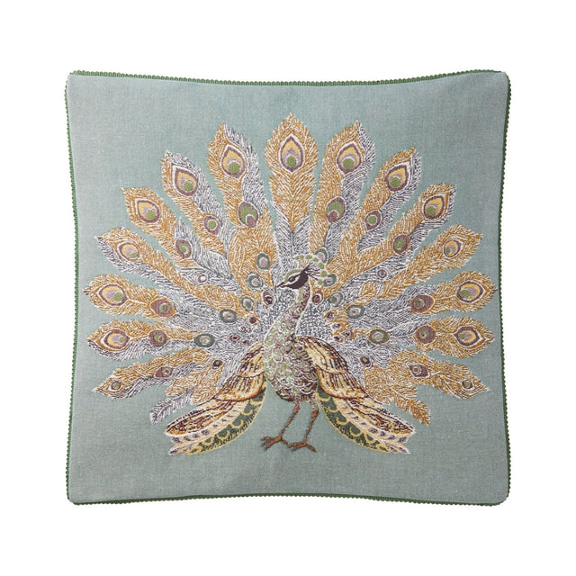 Voliere Celadon Decorative Pillow 18 x 18 Yves Delorme