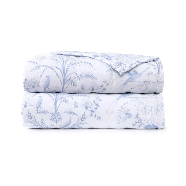 Herbier Quilted Coverlet in Celeste by Yves Delorme - view 1