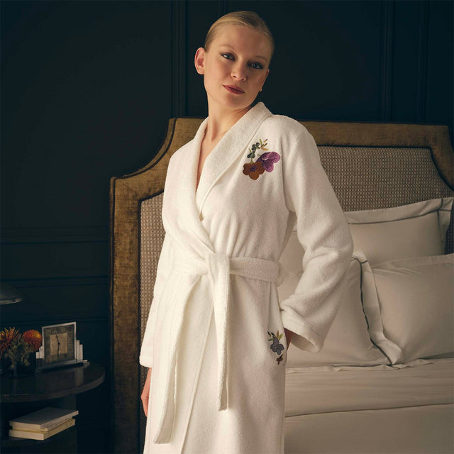 Fleurs Shawl Collar Bathrobe (Women's) by Yves Delorme - view 1