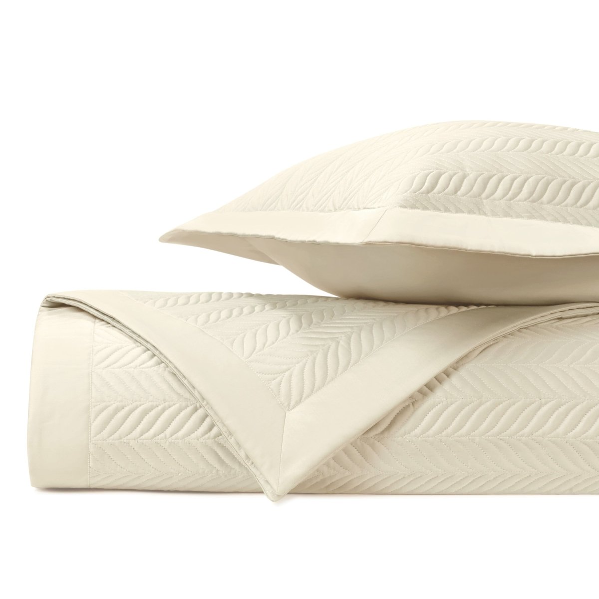 ZURICH Quilted Coverlet in Ivory by Home Treasures at Fig Linens and Home