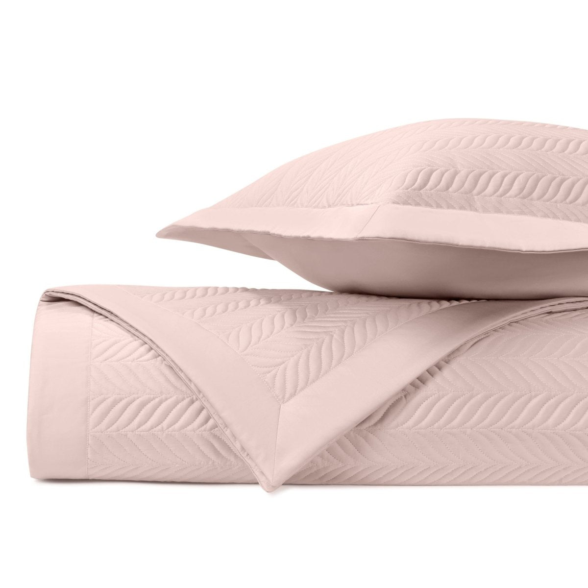ZURICH Quilted Coverlet in Light Pink by Home Treasures at Fig Linens and Home