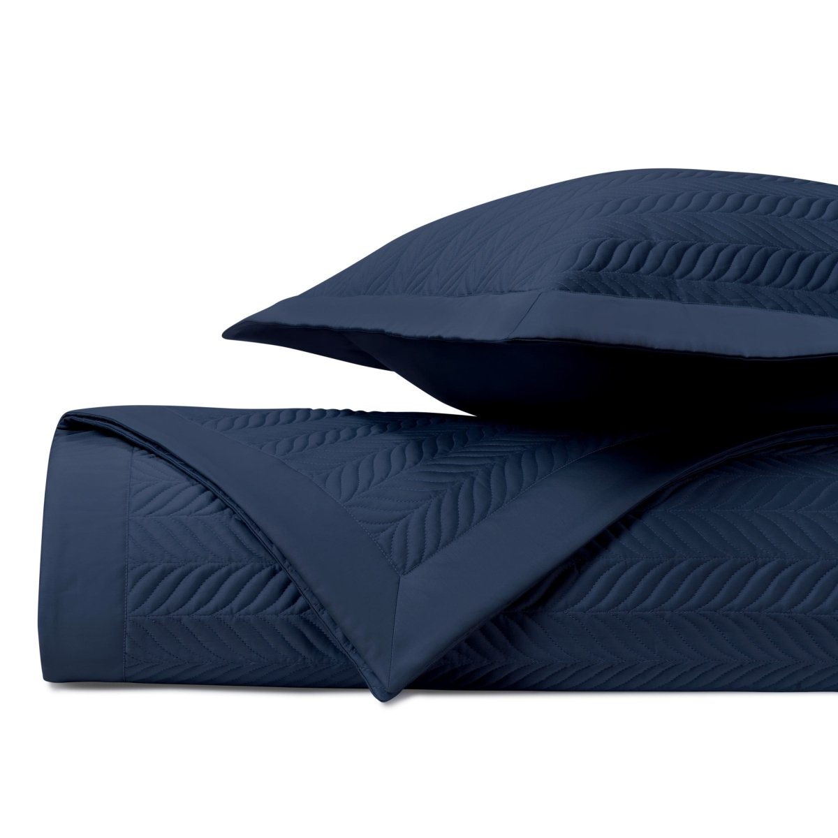 ZURICH Quilted Coverlet in Navy Blue by Home Treasures at Fig Linens and Home