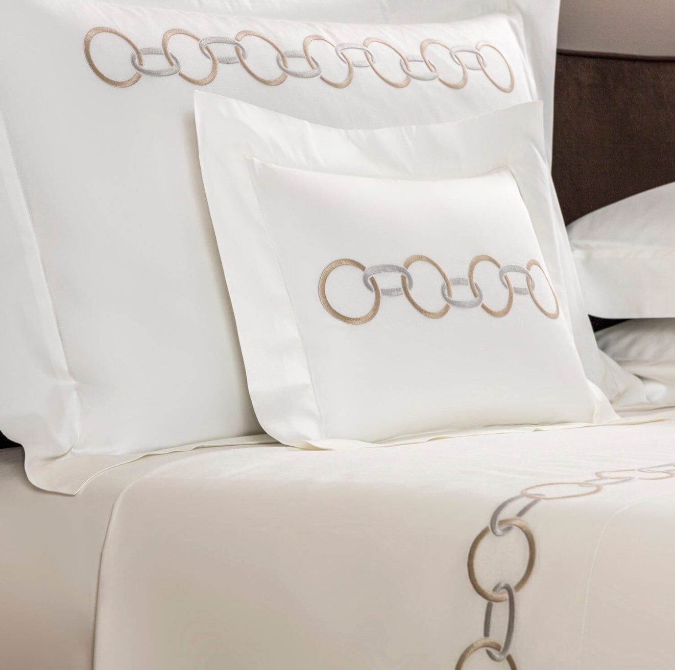 Frette Links Embroidery Pillow Shams | Fig Linens and Home