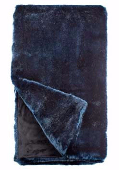 steel blue mink faux fur - couture - cruelty free throw