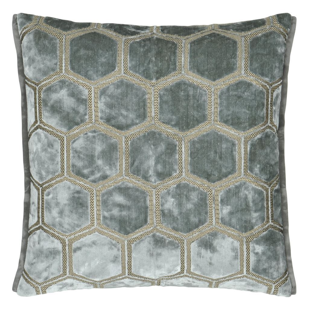 Manipur Silver Decorative Pillow by Designers Guild