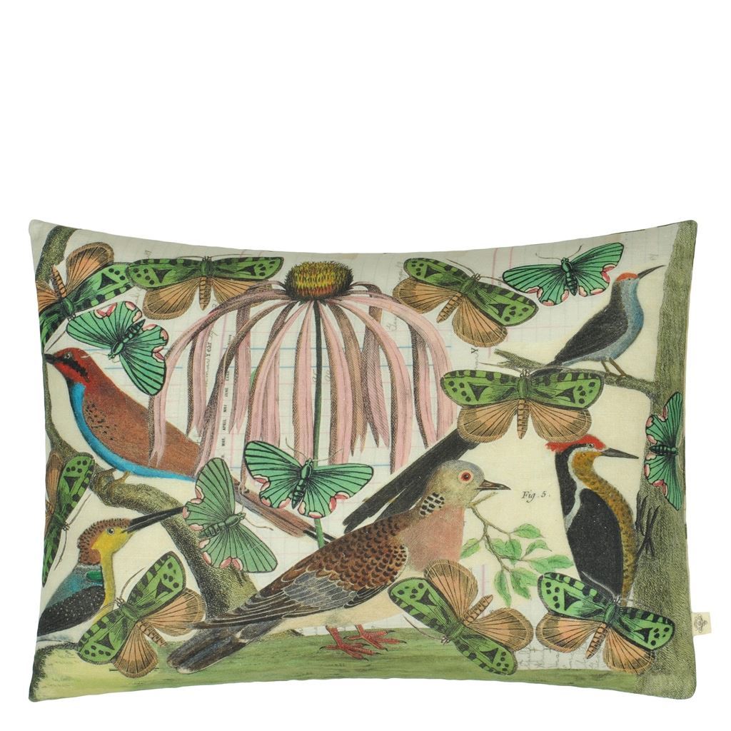 Floral Aviary Parchment Decorative Pillow | Designers Guild at Fig Linens
