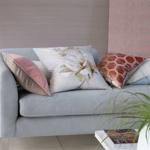 Designers Guild Corda Blossom Pillow on Sofa