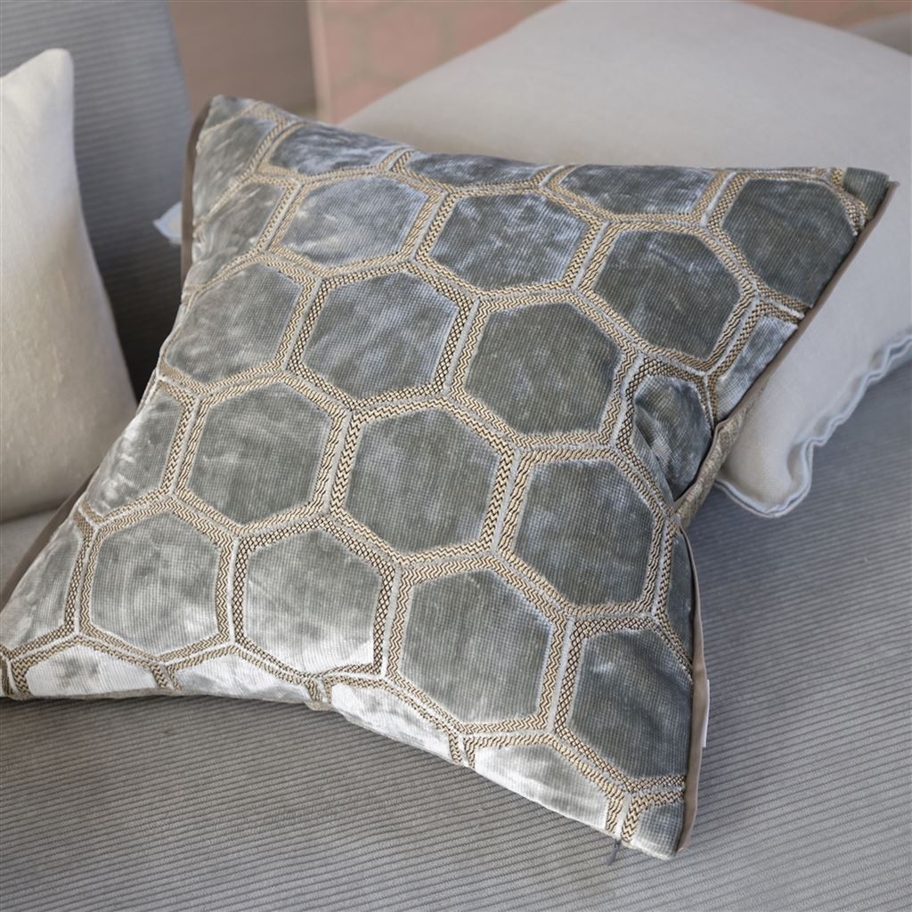 Designers Guild Manipur Silver Decorative Pillow | Fig Linens and Home