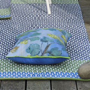 Designers Guild Giardino Segreto Delft Decorative Outdoor Pillow - On Outdoor Rug